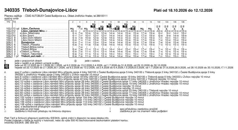 Úprava jízdních řádů od&nbsp;18.10.2026